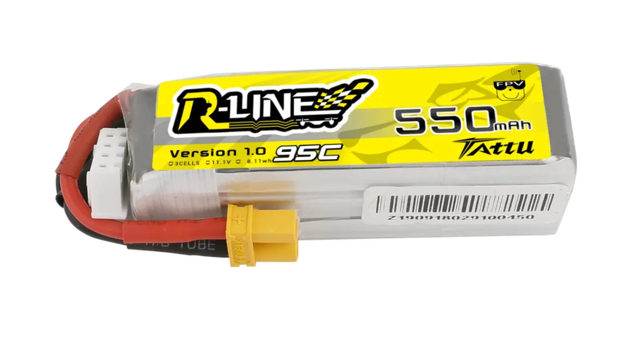 TATTU R-LİNE 550MAH 11.1V 95C 3S1P LİPO BATTERY PACK WİTH XT30 PLUG